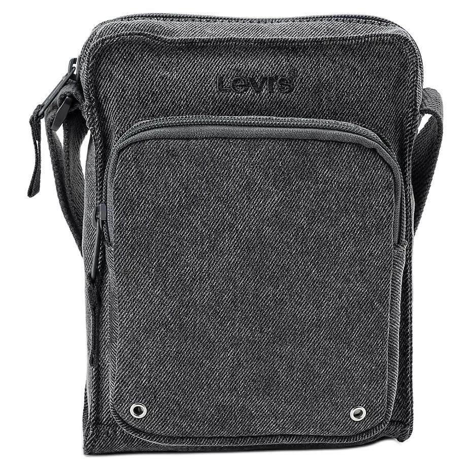

Левис Хлопковая сумка через плечо Маленький размер Мужская Тёмно-серая Levis