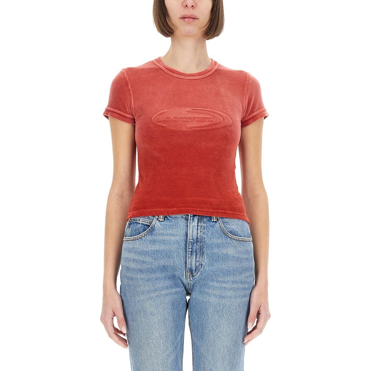 

Alexander Wang Футболка T By Baby Tee выстиранная red alert, Красный, Alexander Wang Футболка T By Baby Tee выстиранная red alert