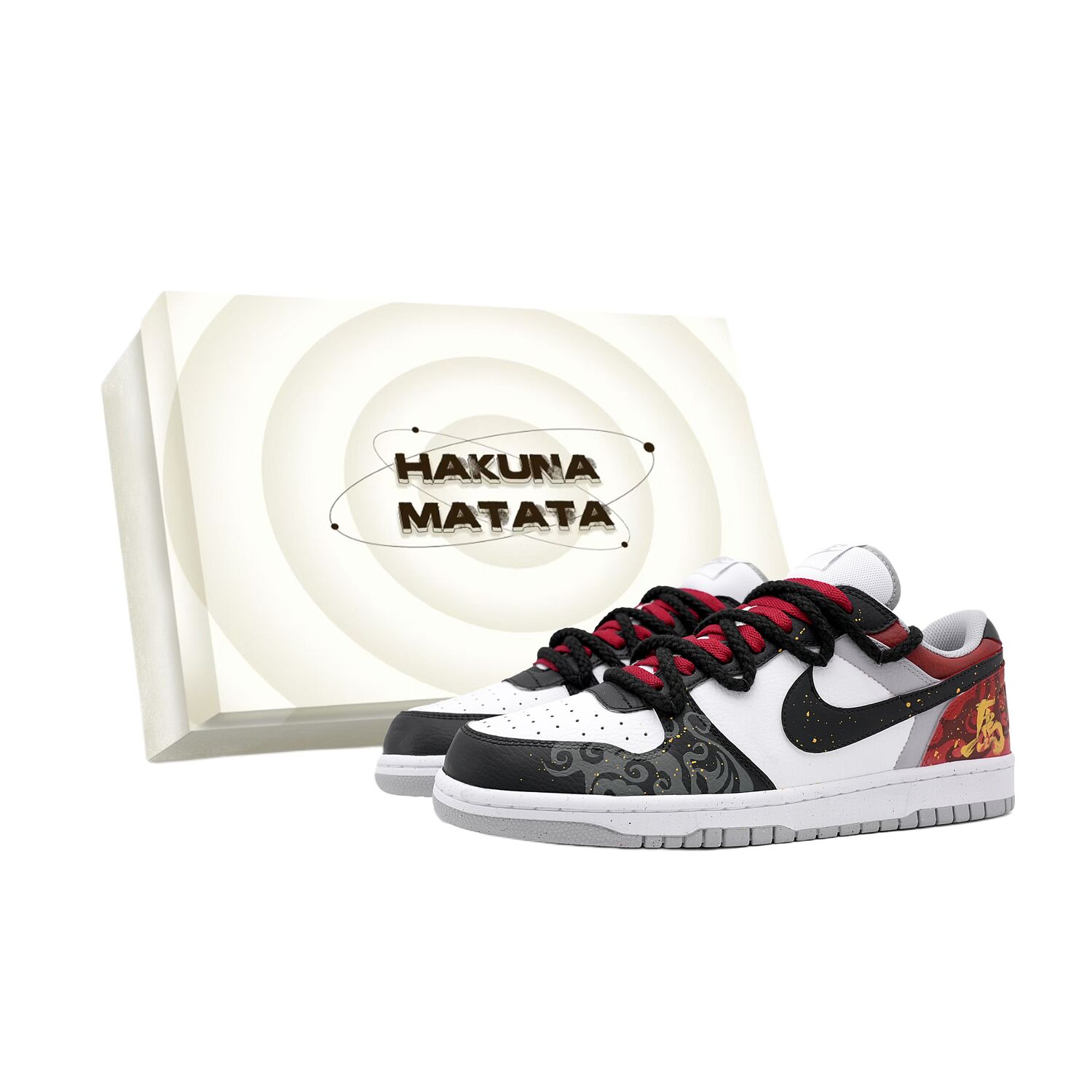 

Подарочный набор на год лошади, мужские низкие скейтерские кроссовки, устойчивые к истиранию, дышащие Nike, черный/красный