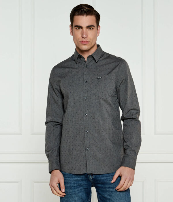 

Рубашка закат меланж Slim fit Guess Jeans, серый