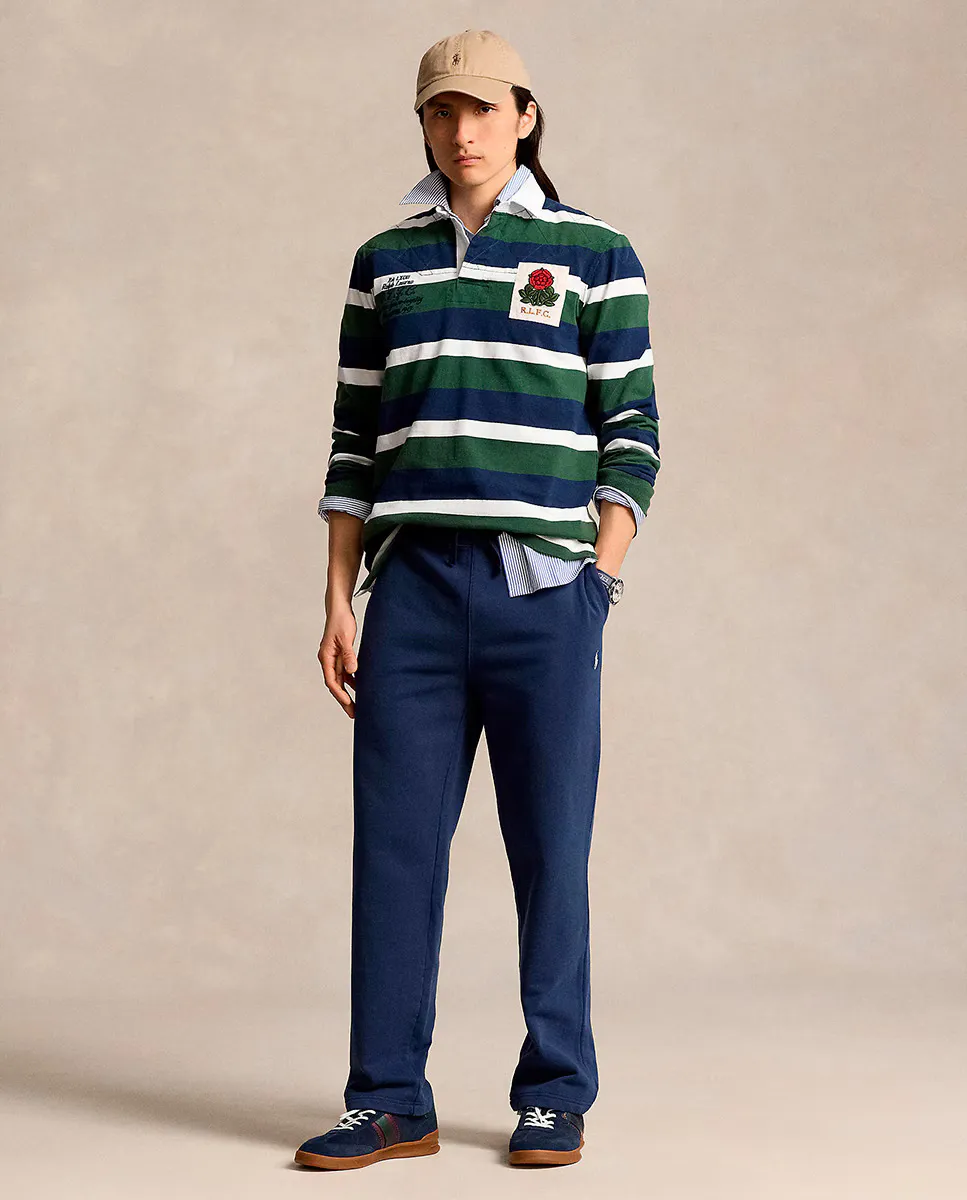 

Мужские хлопковые спортивные штаны с вышивкой лошади Polo Ralph Lauren, темно-синий