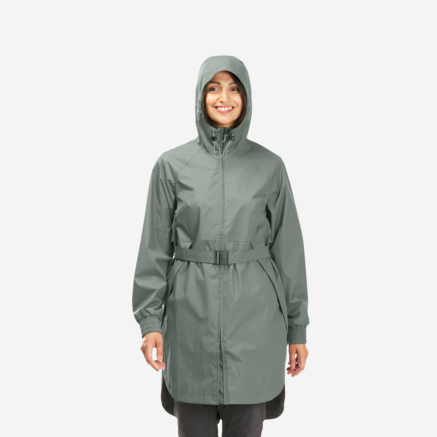 

Женская длинная водонепроницаемая походная куртка - Raincut Long Quechua