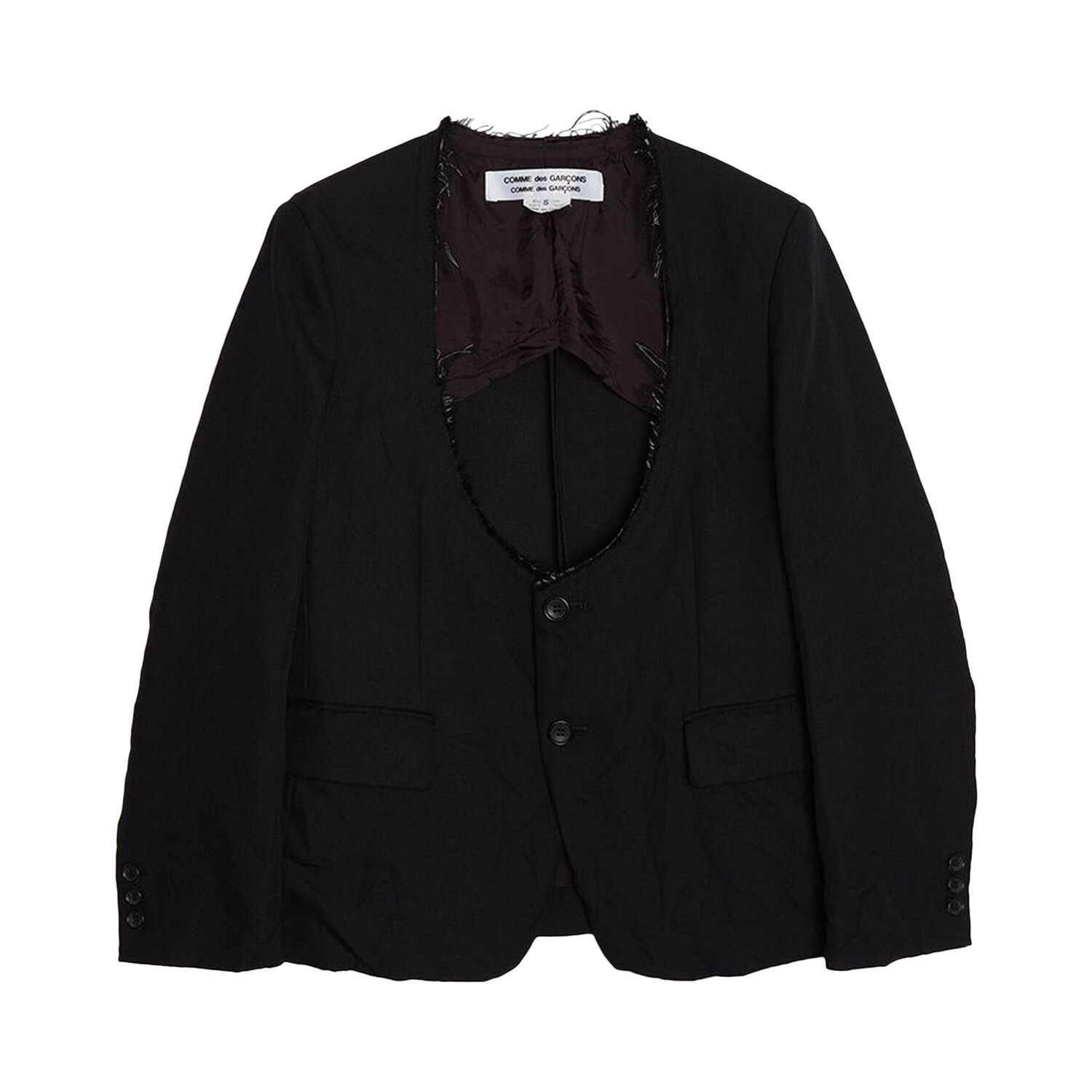 

Comme des Garçons Garment Потертый блейзер с вырезами, цвет: черный