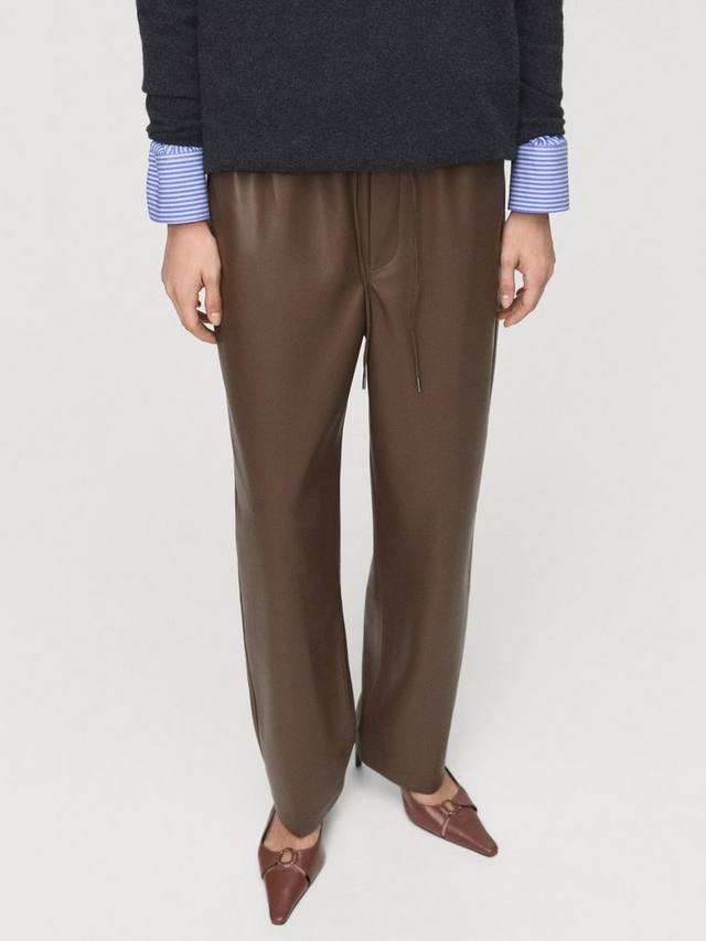 

Брюки Apple из искусственной кожи Mango, Medium Brown