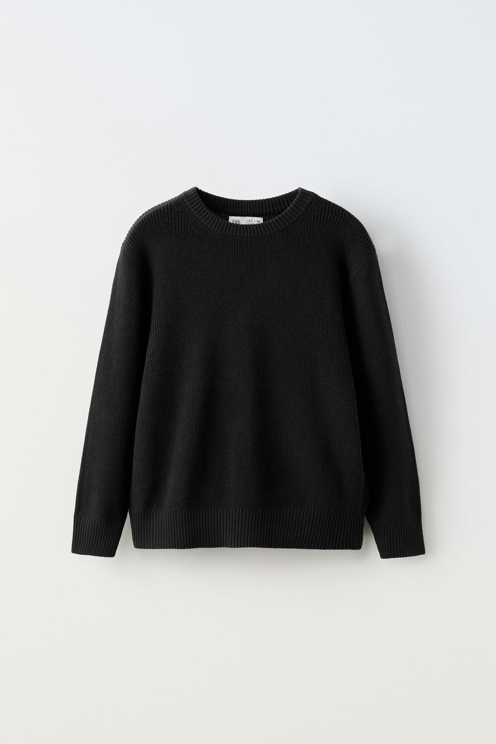 

Свитер однотяжной вязки ZARA, черный