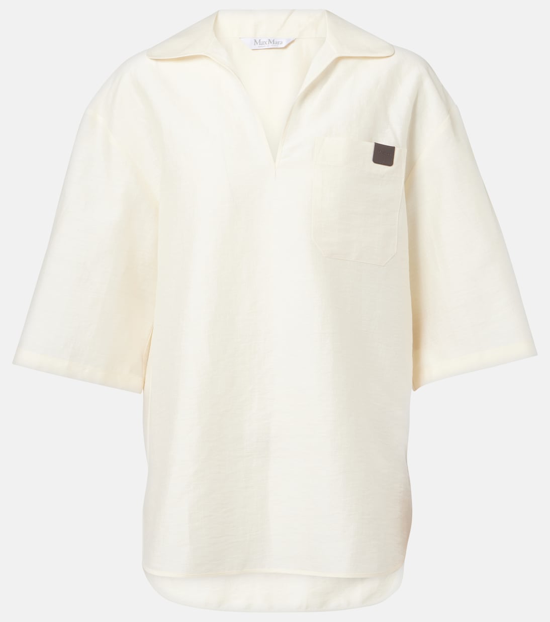 

Особленд поло из смеси льна и шелка Osiride Max Mara, Avorio