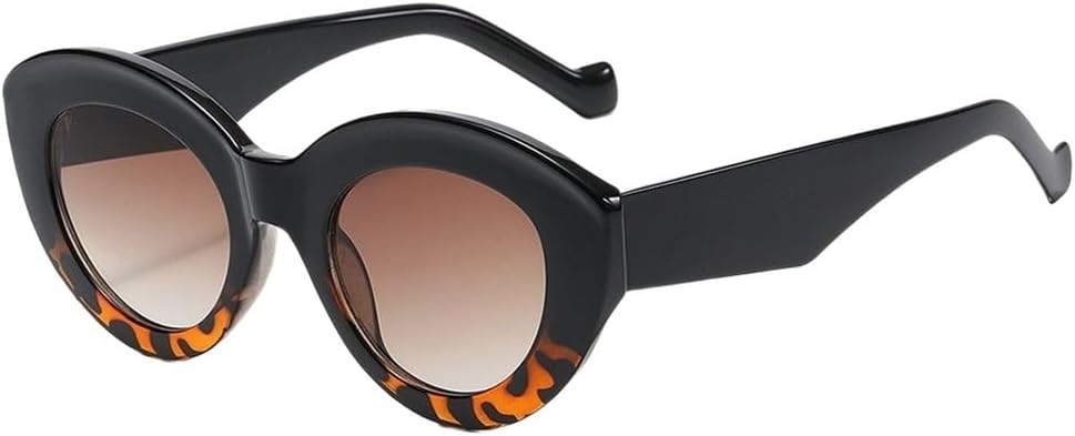 

Популярные солнцезащитные очки в ретро-оправе, большие солнцезащитные очки для женщин, стильные солнцезащитные очки в ретро-стиле, овальной формы UJNHGQ, Black Leopard-tea