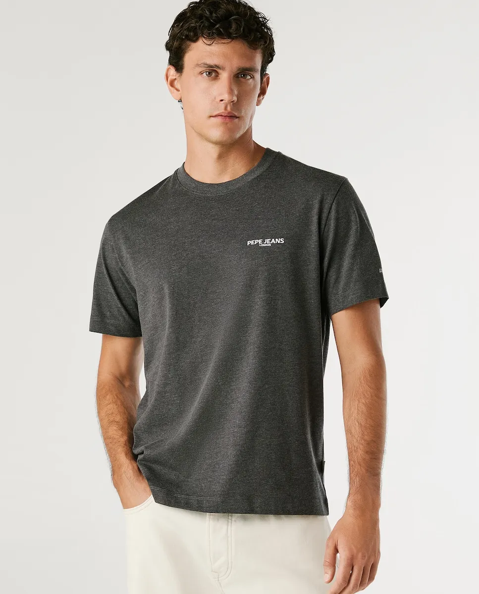 

Футболка для мужчин с коротким рукавом и принтом на спине Pepe Jeans, серый