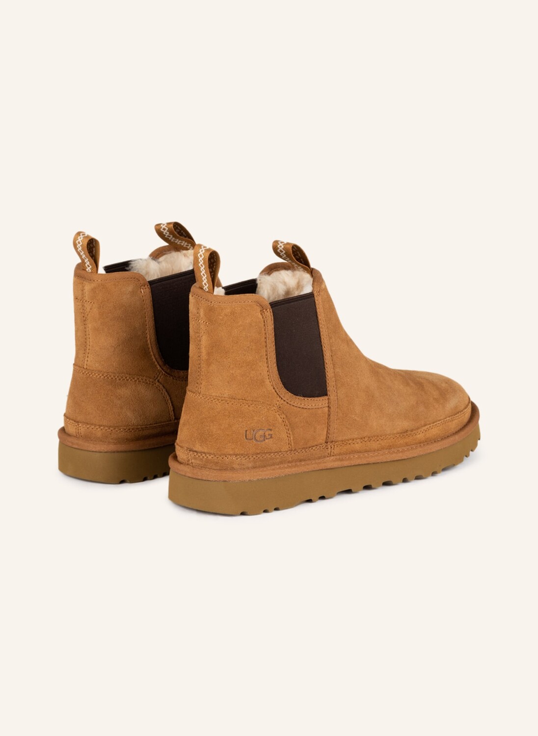 Мужские ботинки UGG челси с подкладкой из шерсти, коричневый — фото 2