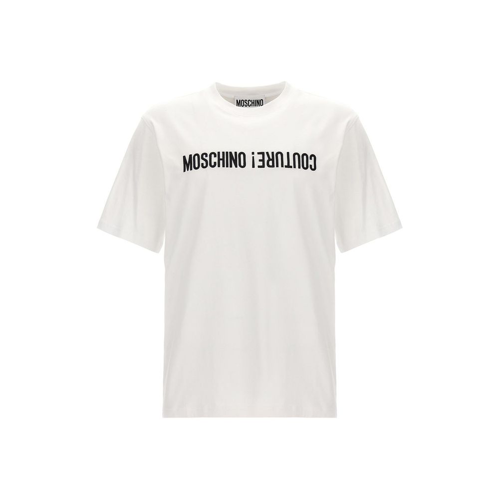 

Футболка с перевернутым логотипом Moschino, белый