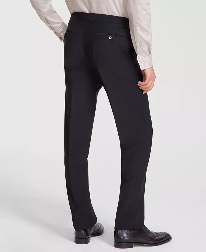 Мужские классические брюки Slim-Fit из шерстяной ткани с добавлением эластана Calvin Klein, черный — фото 4