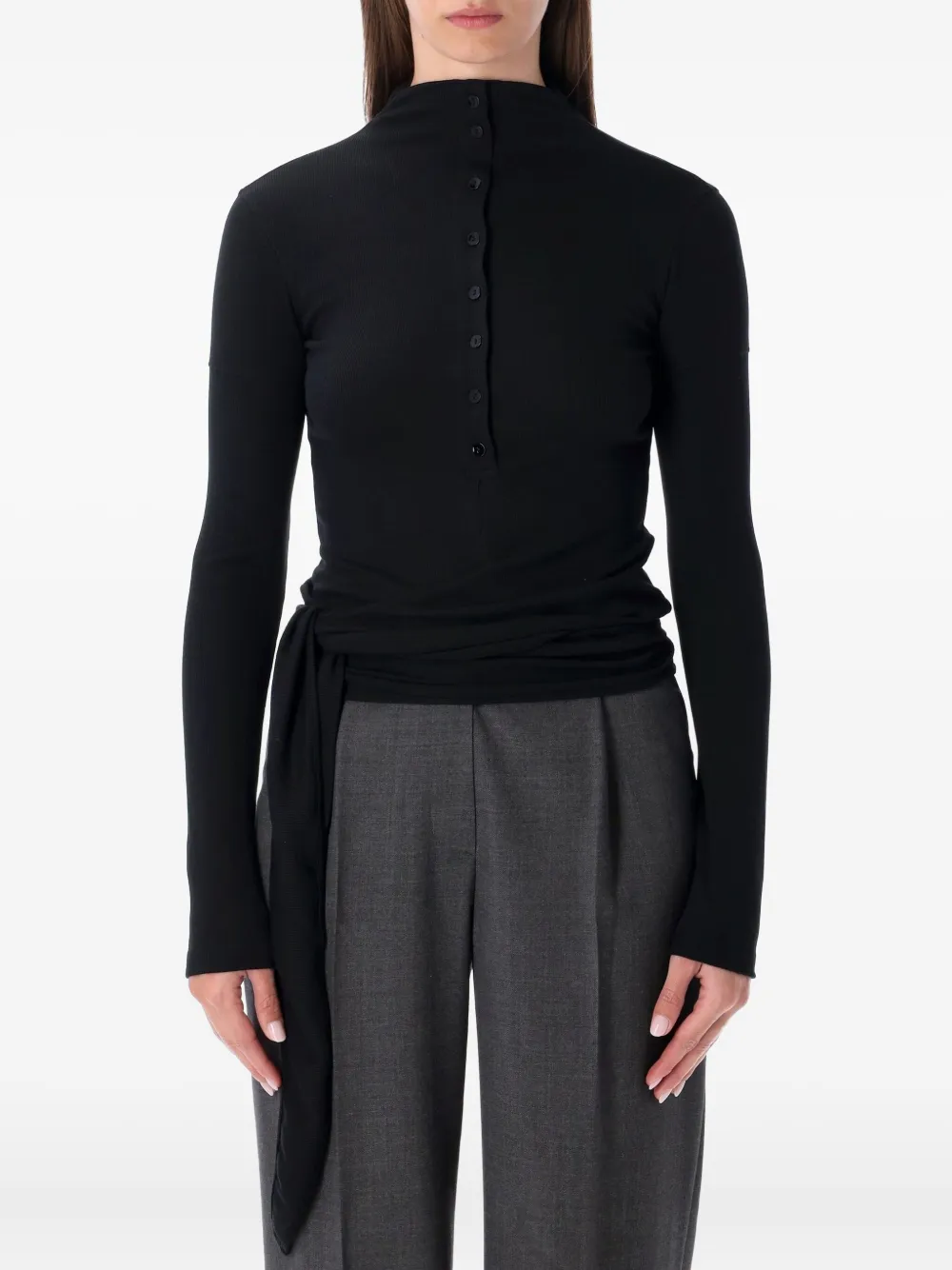 

Поло с запахом Low Classic, черный