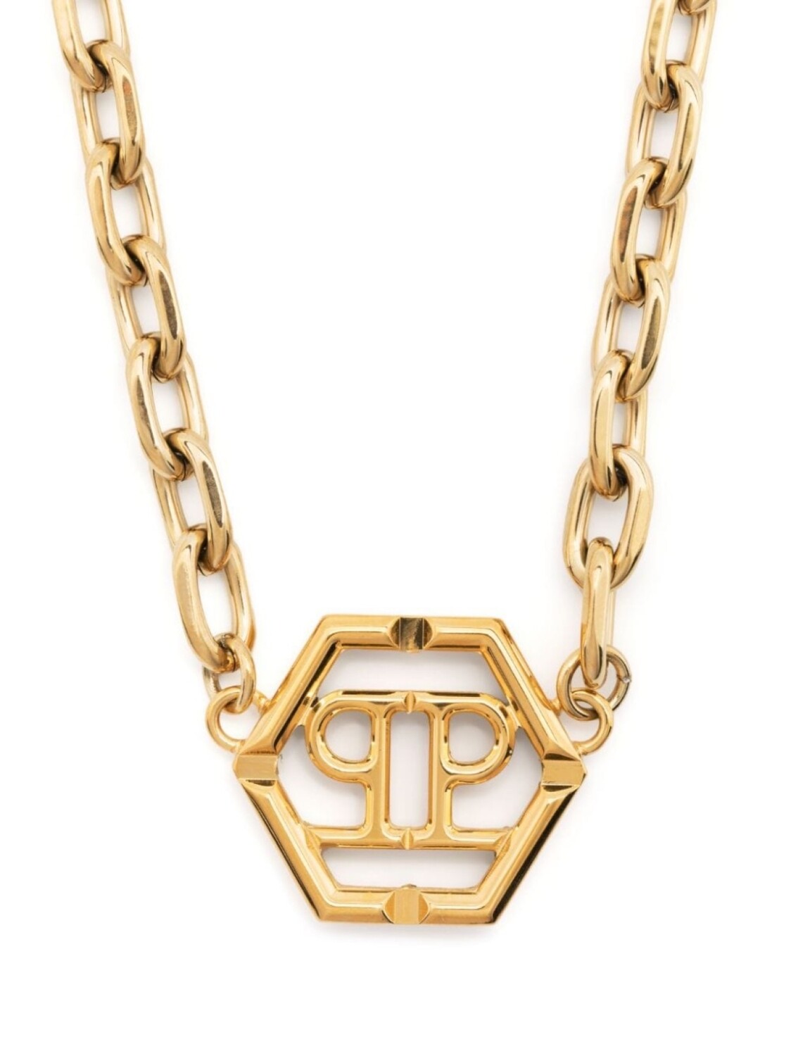 

Колье с логотипом Hexagon Philipp Plein, золотой