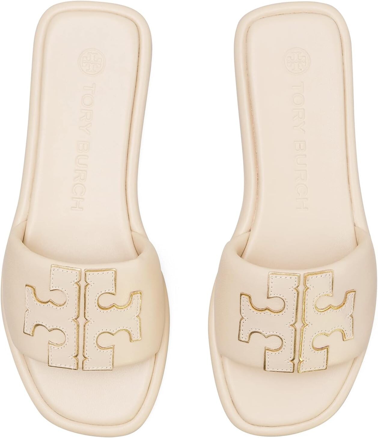 Сандалии на плоской подошве Double T Sport Slide Tory Burch, цвет Dulce De Leche/Gold — фото 4
