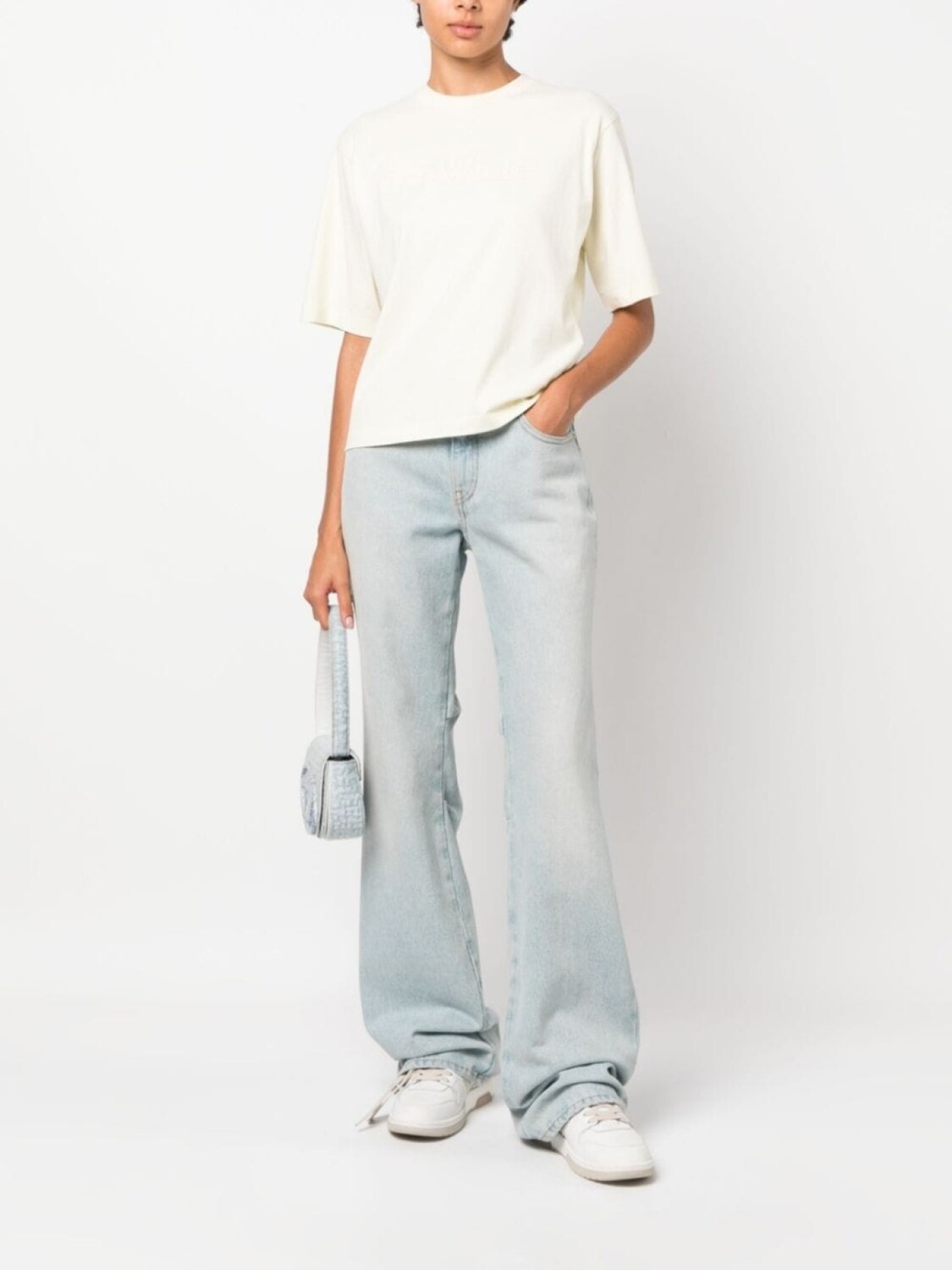 Футболка Off-White Logo Embossed Cotton, светло-бежевый — фото 2