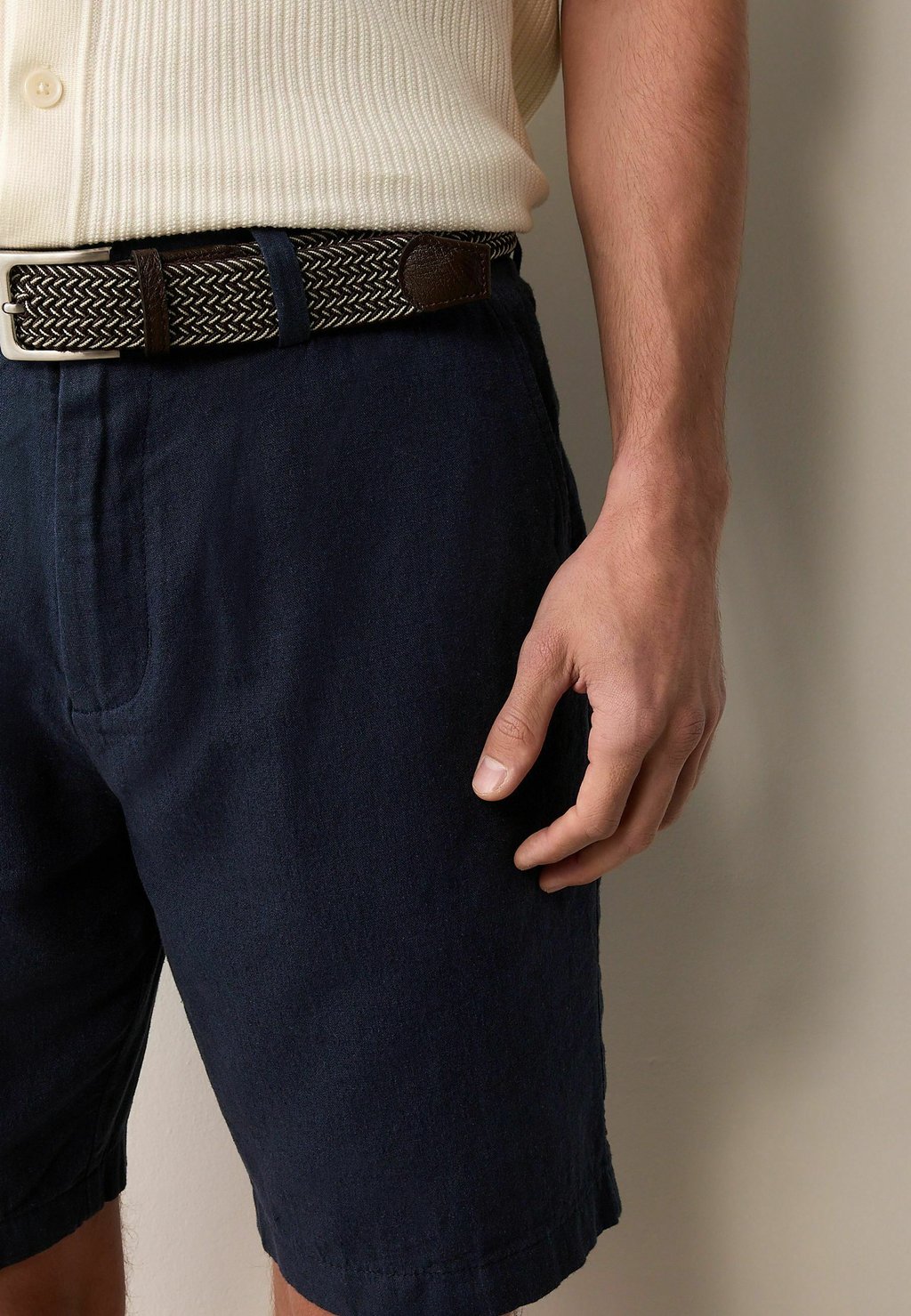 Шорты REGULAR FIT BELTED CHINO Next, синий — фото 4