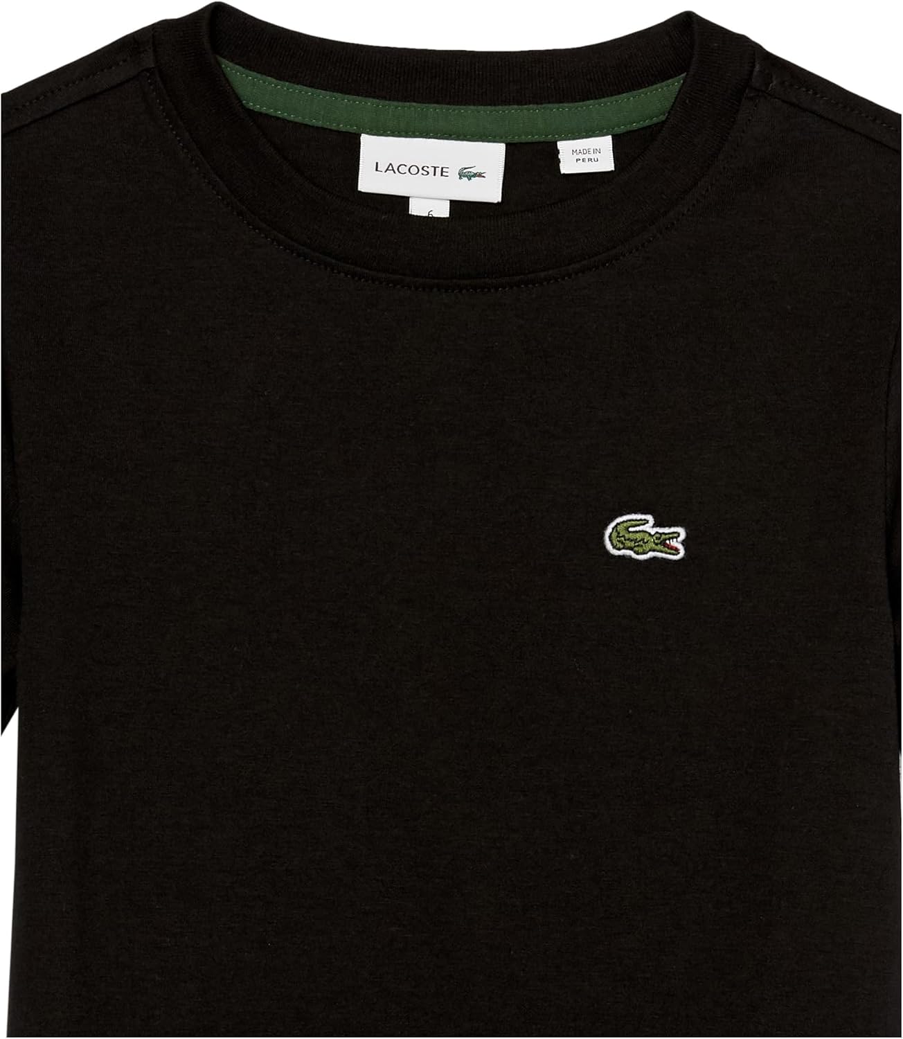 Футболка Lacoste Unisex-Adult с коротким рукавом и круглым вырезом, классическая хлопковая, Noir — фото 2