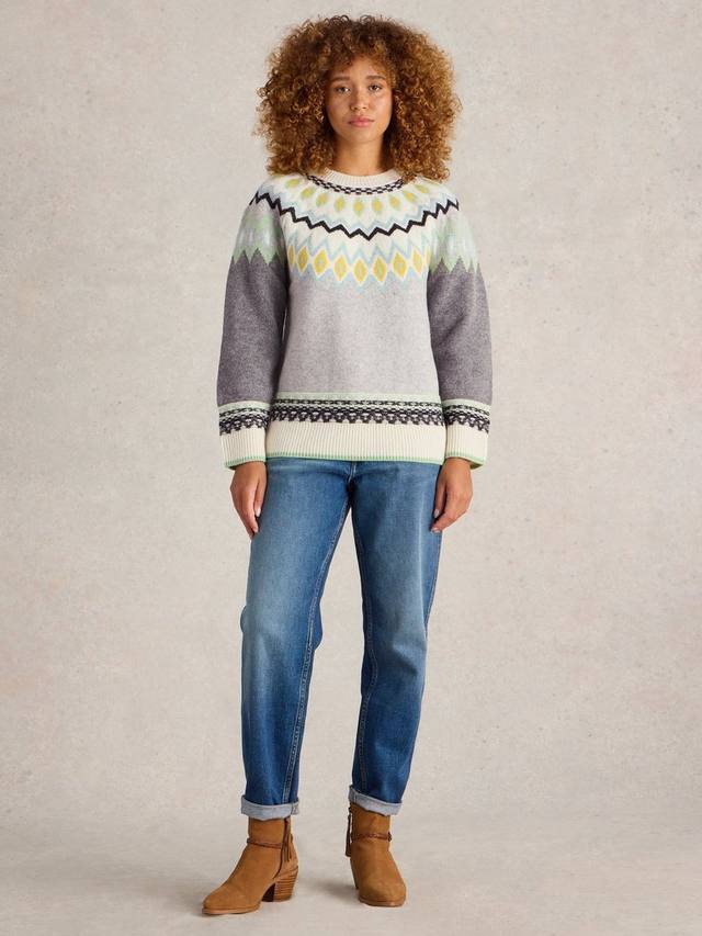 

Джемпер из смеси овечьей шерсти sunset fair isle White Stuff, цвет Grey/Multi