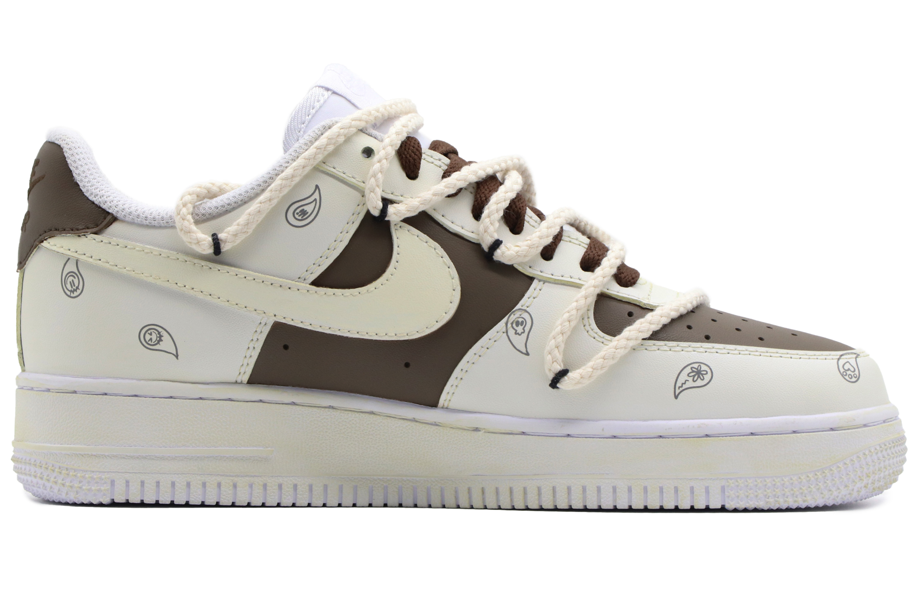 

Кроссовки Nike Air Force 1 Skateboard Shoes Men Low-Top White Brown