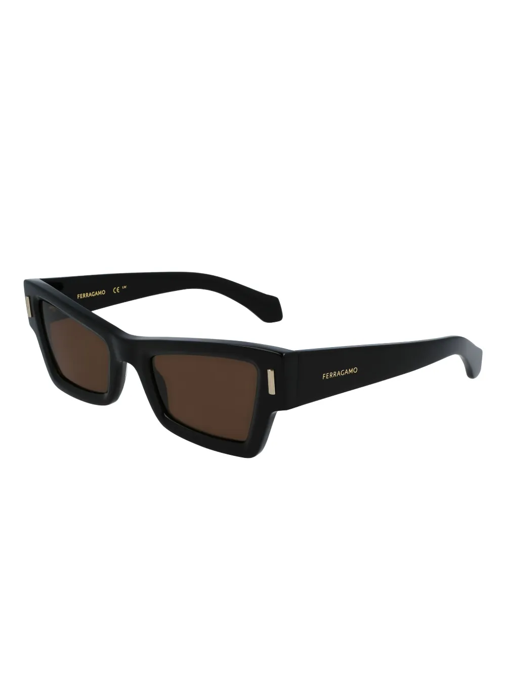 

Солнцезащитные очки в геометрической оправе Ferragamo Eyewear, черный