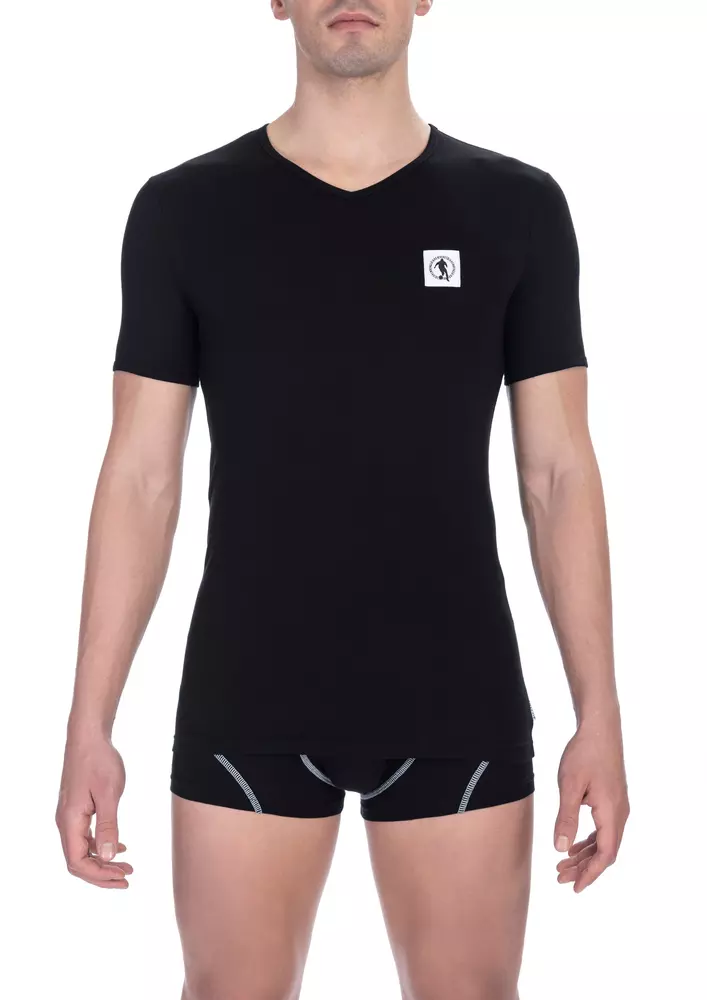 

Черная хлопковая мужская футболка Bikkembergs