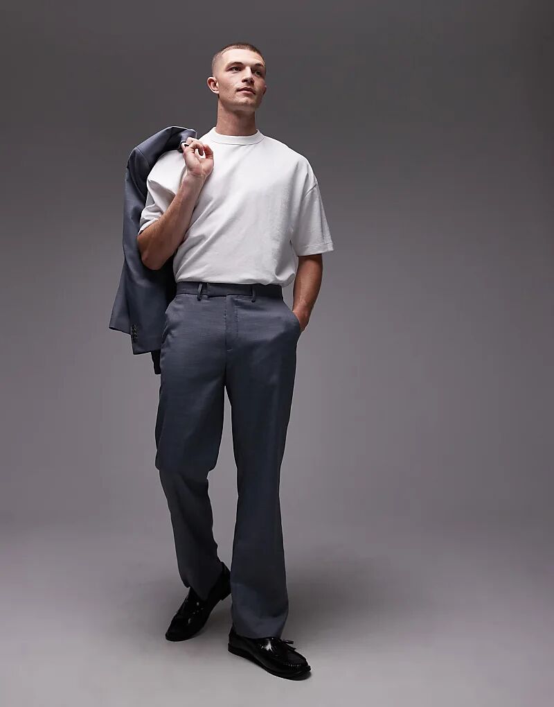 

Прямые брюки Topman синего цвета