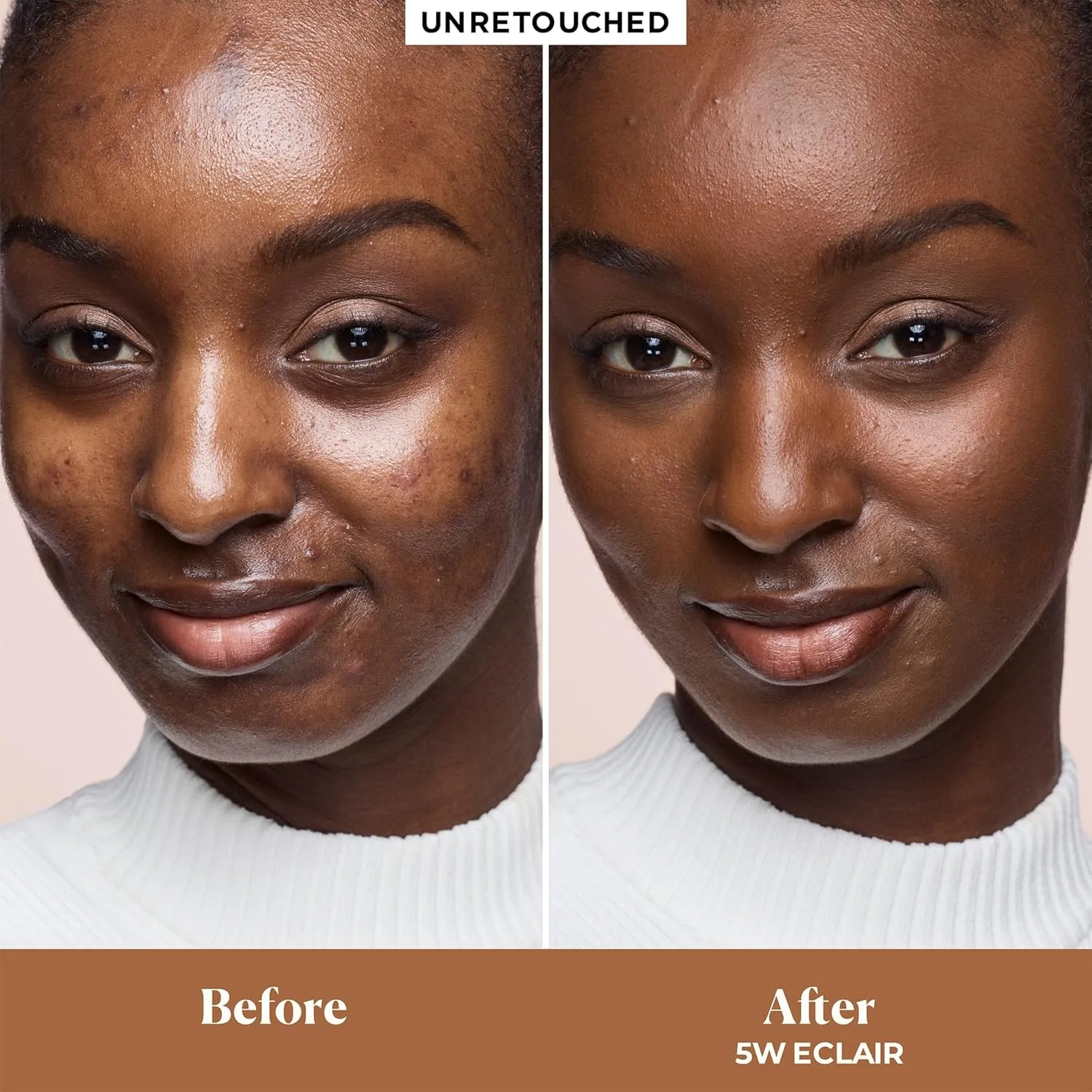 Laura Mercier Real Flawless Feather Matte Powder Foundation, полупрозрачное и среднее покрытие, стойкость 16 часов, контроль увлажнения и блеска, компактная пудра, с гиалуроновой кислотой, 5W Eclair - Medium Deep with warm undertones — фото 3