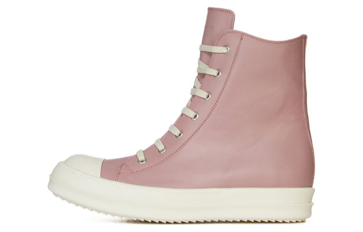Кроссовки из кожи на шнуровке RICK OWENS, розовые