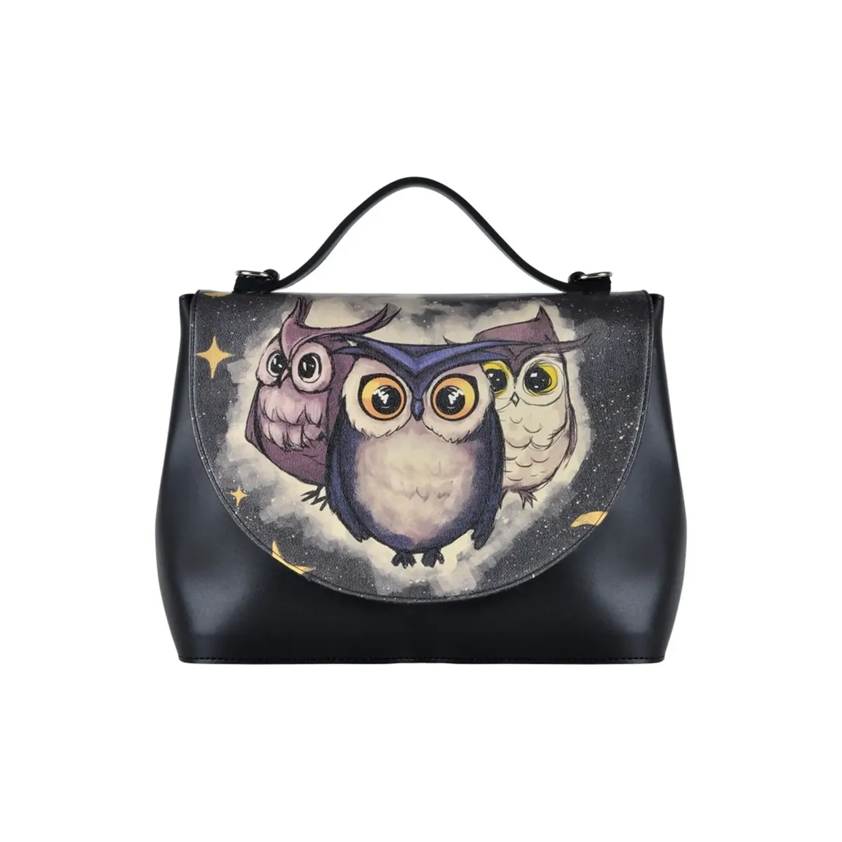 

Сумка с ручкой DOGO "Ladies Handy Owls Family Vegan Ladies Handbags (Fashion) /", Vegan, черный