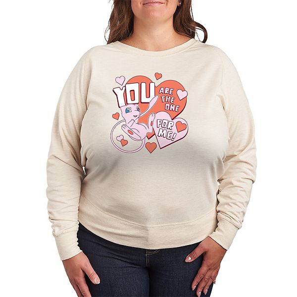 

Футболка с длинным рукавом Plus size Pokémon Mew You Are The One For Me Licensed Character, Beige