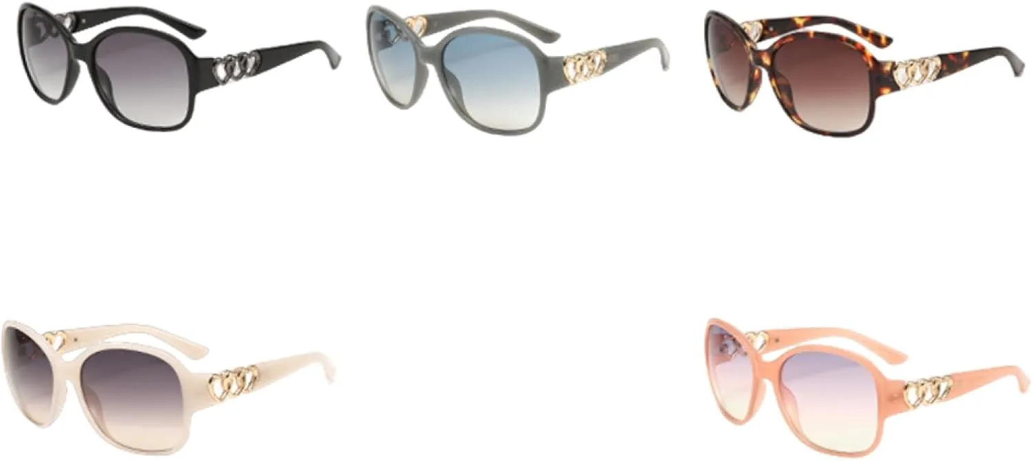 

Женские солнцезащитные очки в овальной оправе большого размера с металлическим сердечком. Отлично подойдут для модных выходов и отдыха на пляже TKKTLLT, Orange