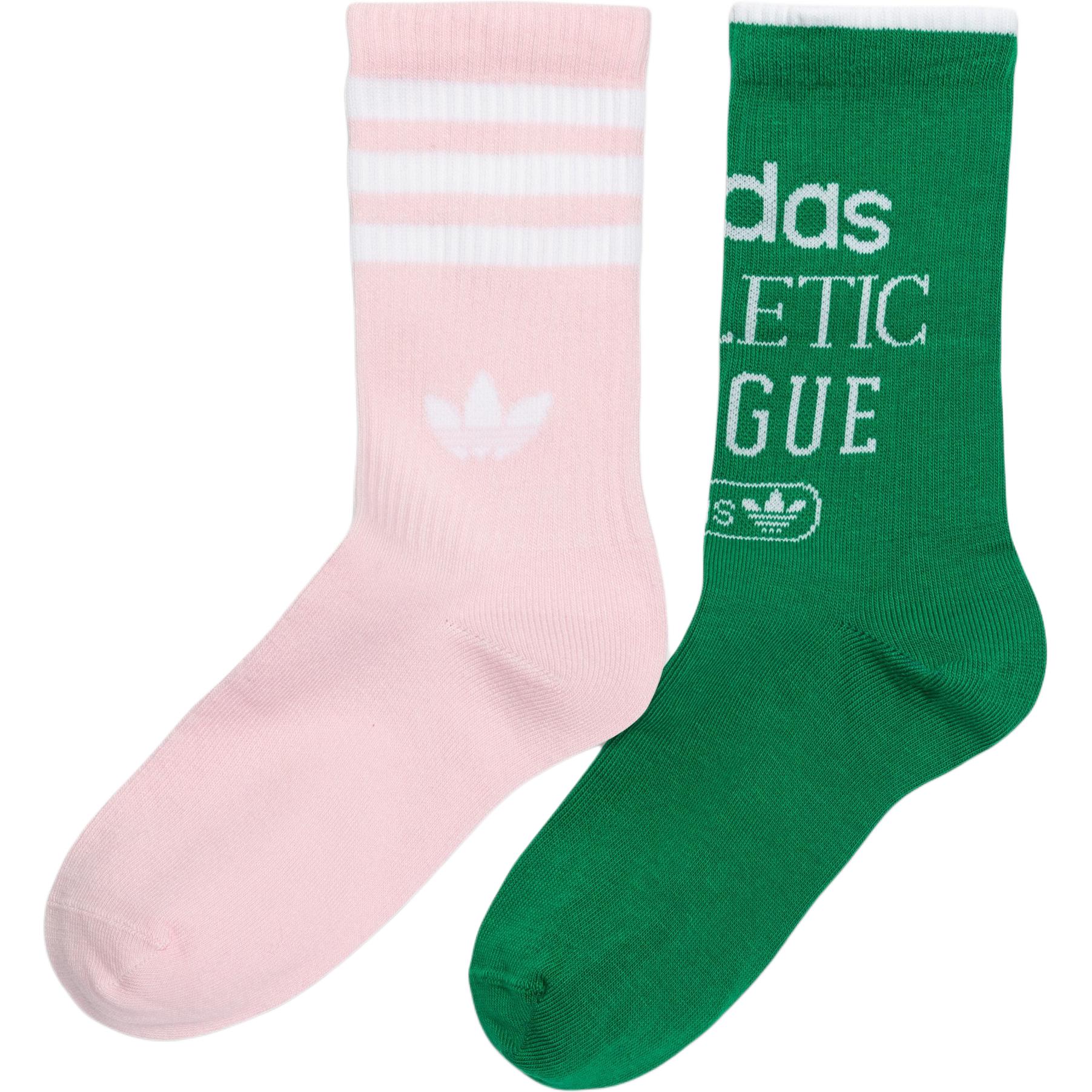 

Носки до середины икры Женские 2 пары Зеленый/Прозрачный розовый Adidas, Комплект из 2 пар