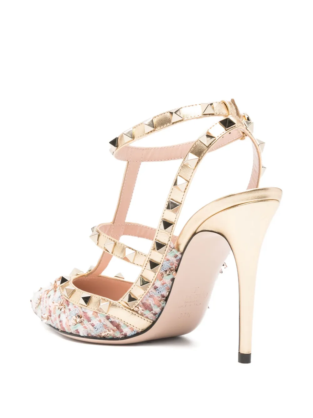 Туфли-лодочки с декором Rockstud VALENTINO GARAVANI, нейтральный — фото 3