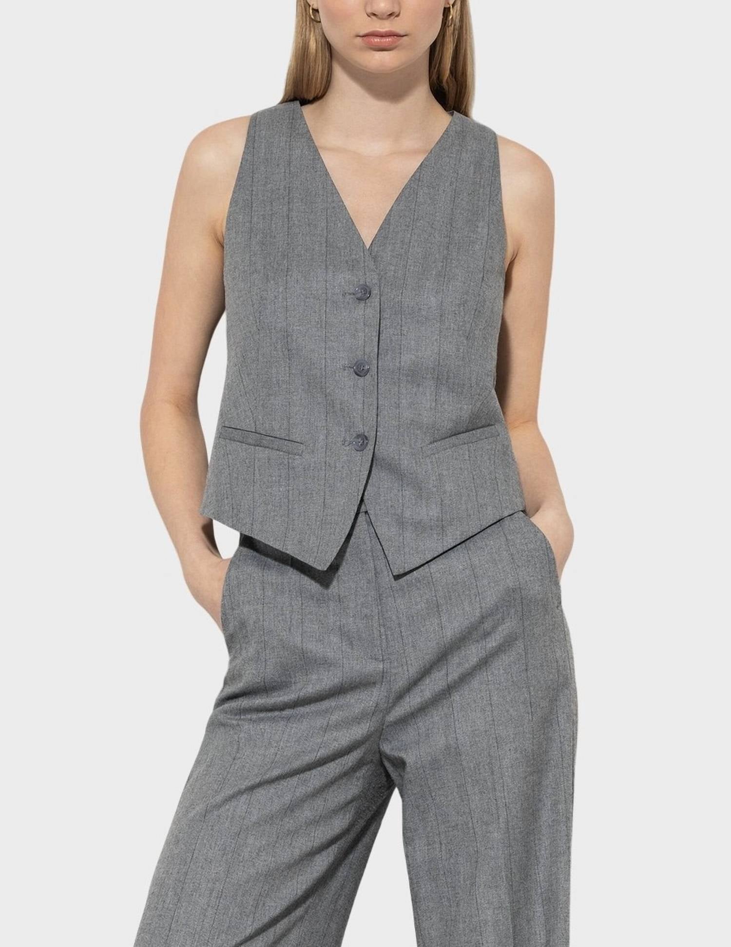 

Серый жилет-блейзер в стиле "елочка" LUISA CERANO