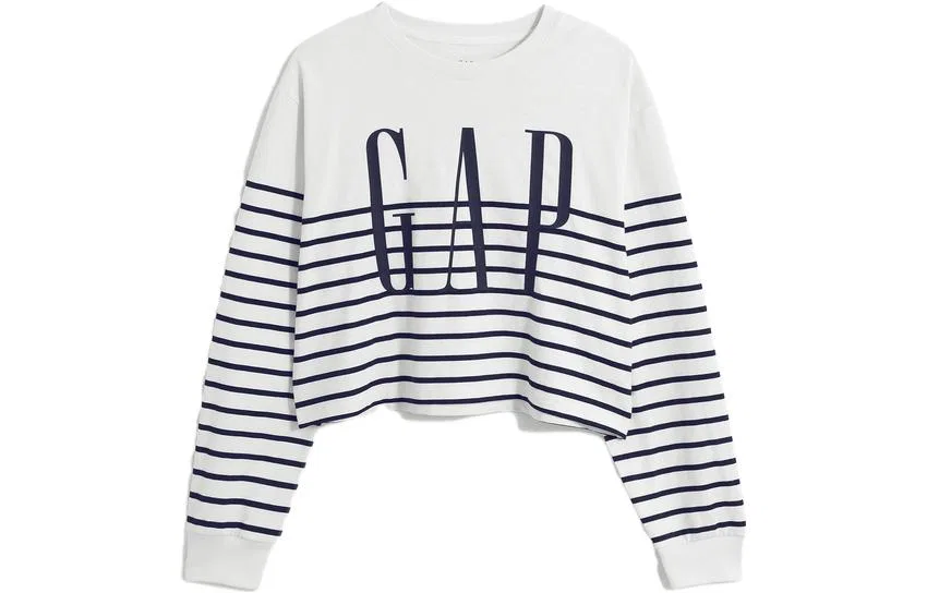 Футболка женская Blue Stripes с круглым вырезом, прямой крой GAP
