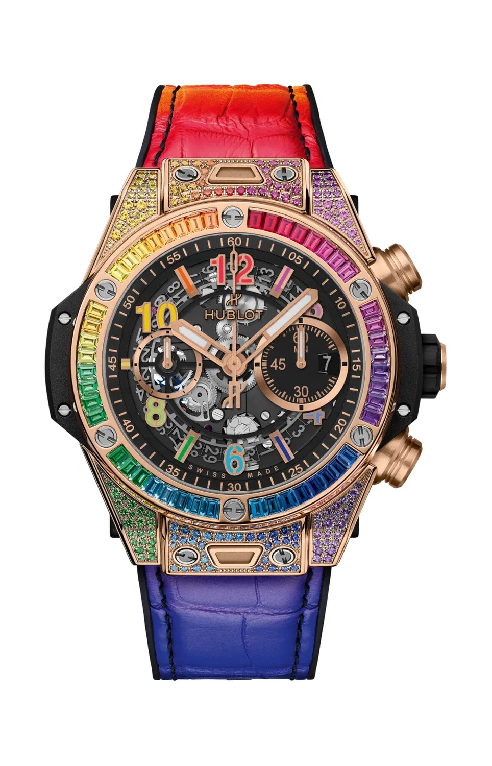 Биг Бэнг Унику Кинг Гоулд Рейнбоу 44 мм - 421.OX.1118.LR.0999 HUBLOT, золотой