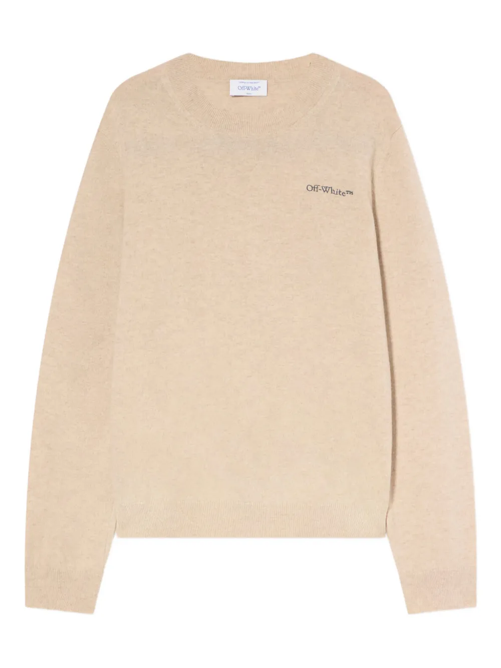 

Свитер с цитатой и круглым вырезом Off-White, нейтральный