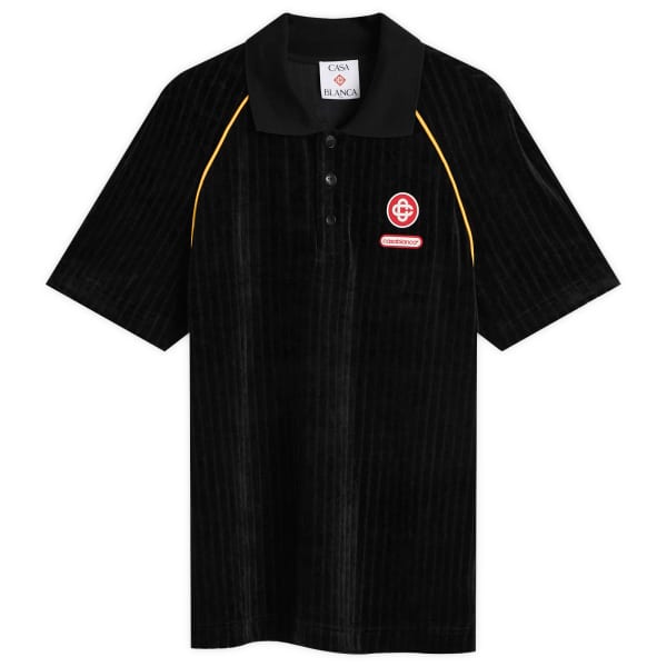 

Поло реглан из рубчатого велюра Casablanca, черный