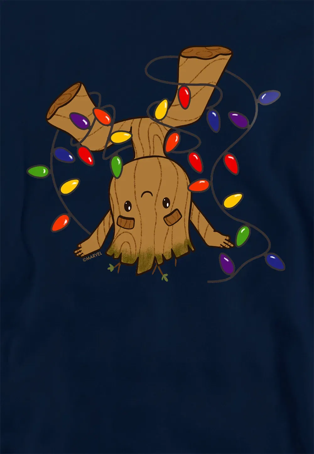 Детская худи Marvel Groot Christmas Lights темно-синий, темно-синий — фото 2