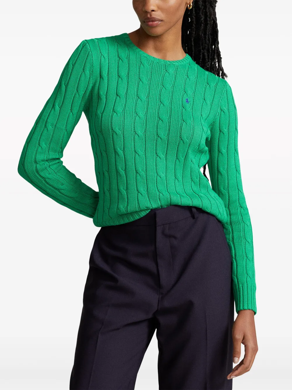 Толстовка фактурной вязки POLO RALPH LAUREN, зеленый — фото 3