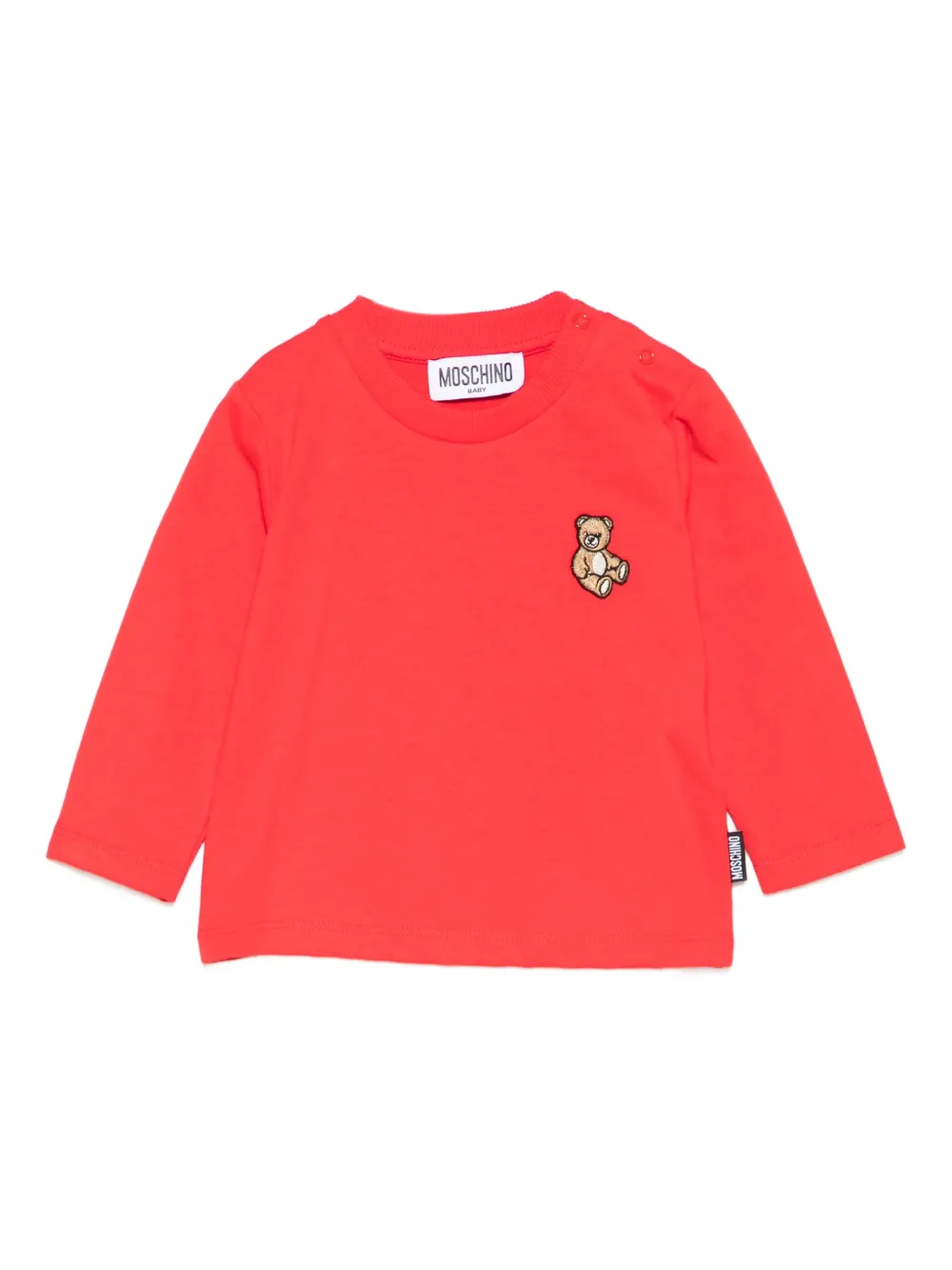 

Футболка с длинными рукавами и аппликацией Teddy Bear Moschino Kids, красный