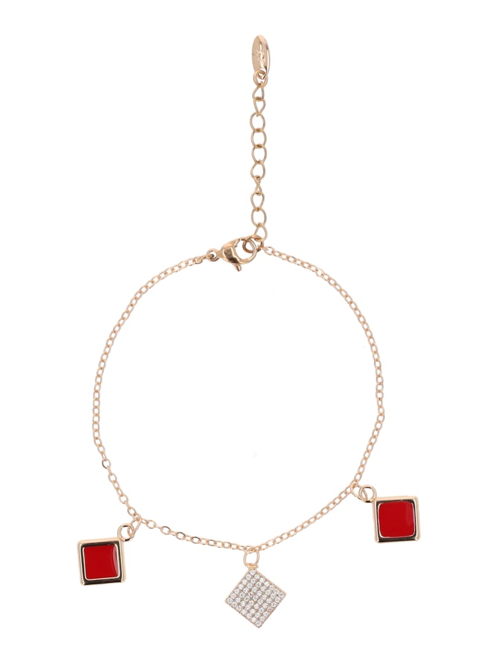 

Faina Женский браслет-цепочка с подвесками, розовое золото, красный цвет