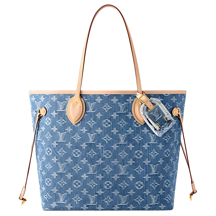 

LOUIS VUITTON Неверфул джинсовая сумка через плечо средняя женская синяя