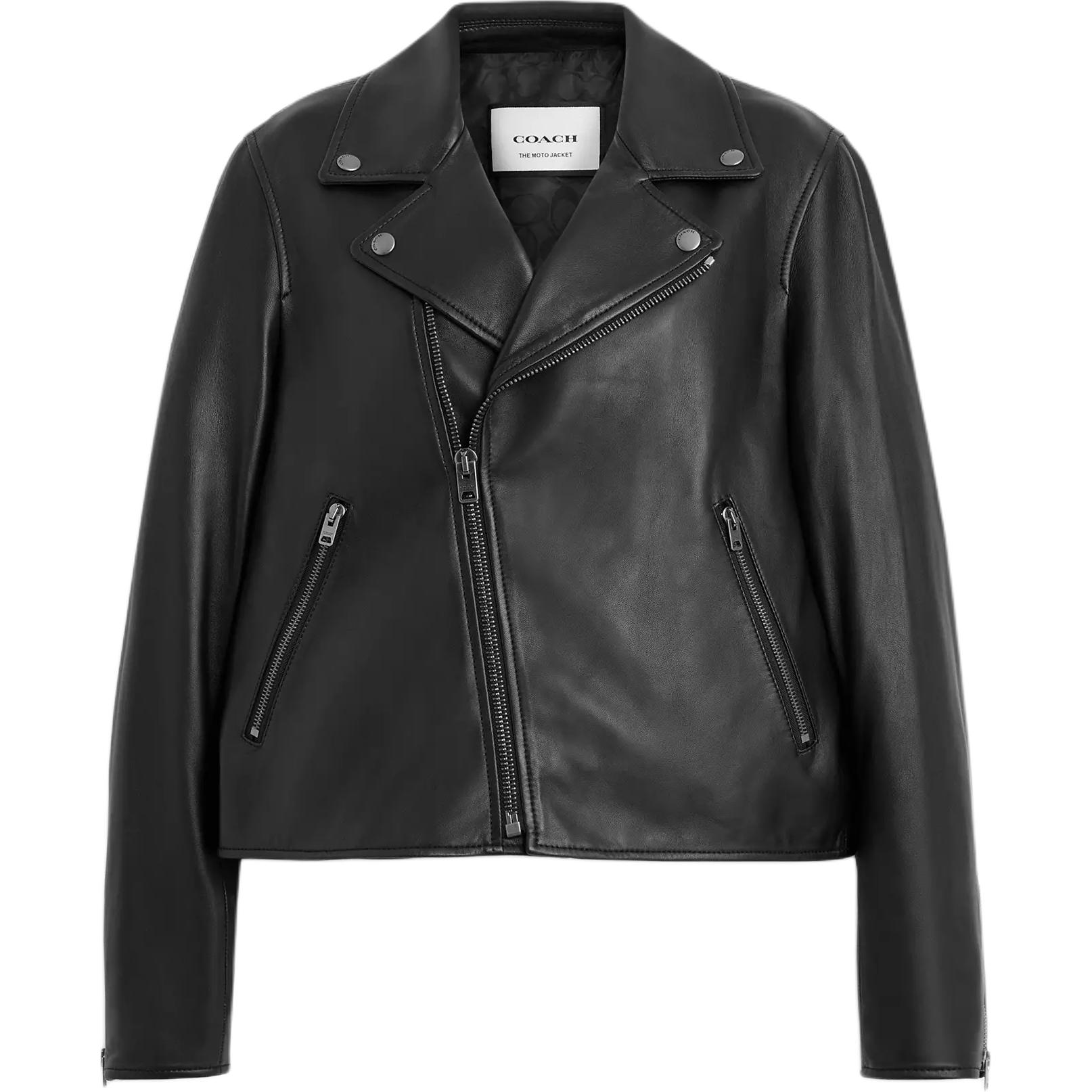 

COACH Кожаная куртка женская черная, Black