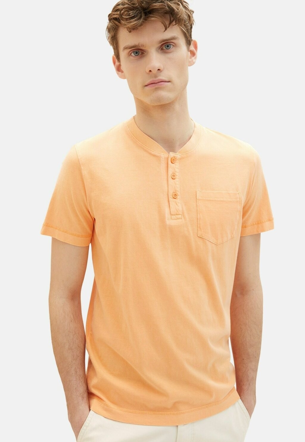 

Футболка базовая MIT STARKER WASCHUNG TOM TAILOR, цвет washed out orange