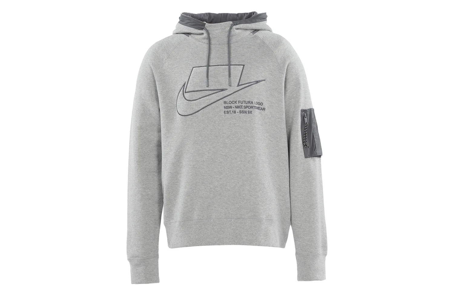 Nike Толстовка мужская с капюшоном тонированная темно-серая умеренная обычная