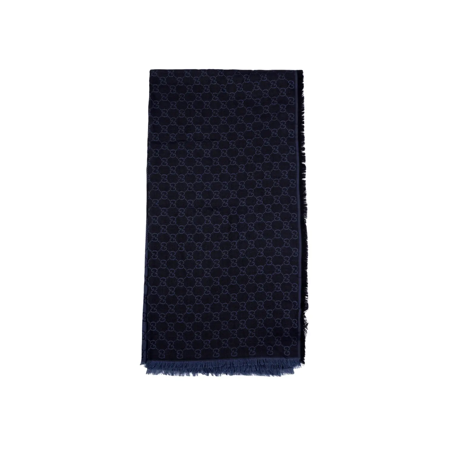 

GUCCI Шерстяной вязаный шарф женский синий черный, Blue Black