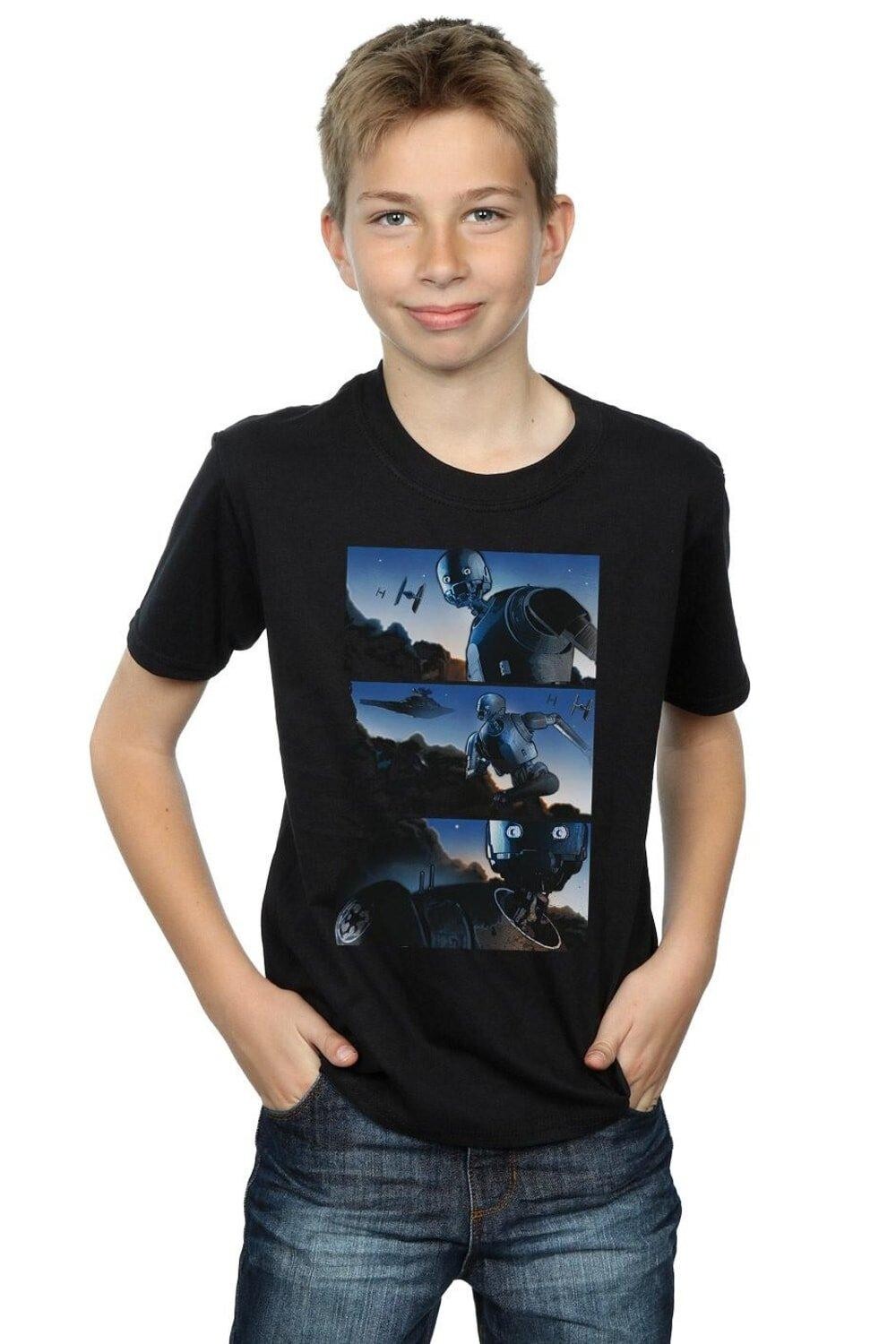 

Футболка Rogue One K-2SO с комиксами Star Wars, черный