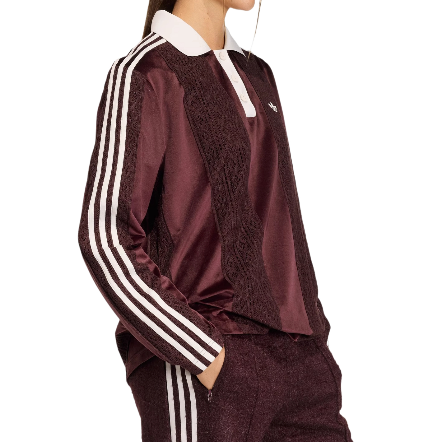 Женская поло Adidas Originals, фиолетовый — фото 3