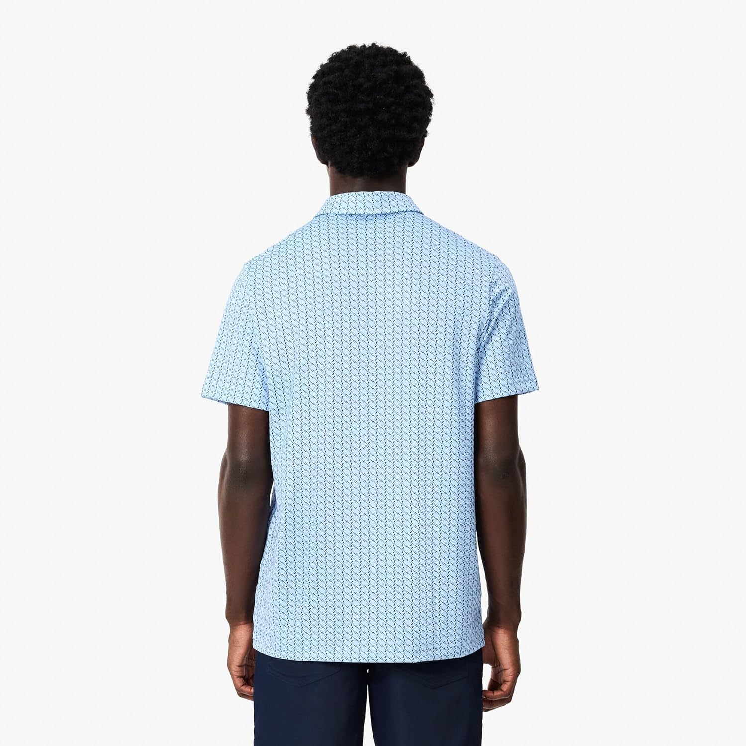 Поло Lacoste, мужское, для гольфа и защиты от УФ, светло-голубой — фото 3